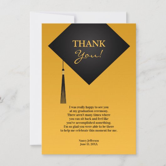 卒業式ブラックハットありがとう 招待状 (正面)