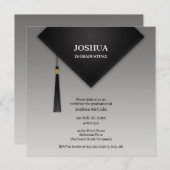 卒業式ブラックハット 招待状 (正面/裏面)