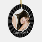 卒業式ブラックフォトクリスマスオーナメント セラミックオーナメント (右)