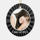 卒業式ブラックフォトクリスマスオーナメント セラミックオーナメント (左)
