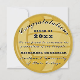 卒業式ブラック金ゴールドバレーボール選手クラス