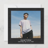 卒業式ブラック&ホワイトネオンフラットサンキューカード サンキューカード (裏面)