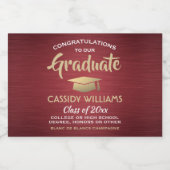 卒業式ブラッシュブルゴーニュ金ゴールドホワイトミニスプリット スパークリングワインラベル (シングルラベル)