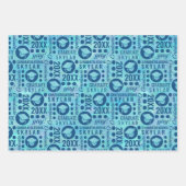 卒業式ブルーオパールトレンディー品揃え写真 ラッピングペーパーシート (正面3)