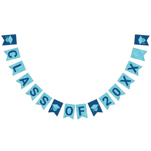 卒業式ブルーオパールパーティーシンボルや象徴クラス バンティングフラッグ (全)