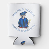 卒業式ブルーキャップガウン卒業証書 缶クーラー (正面)