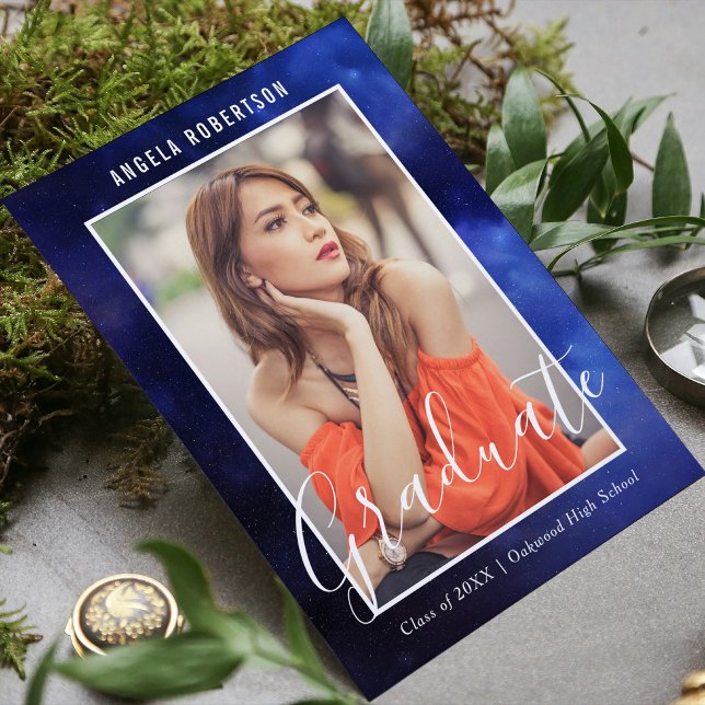 卒業式ブルーネブラ宇宙スタイリッシュモダン写真 (クリエイターアップロード済み)