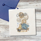 卒業式プレゼントブルーキャップ ストーンコースター