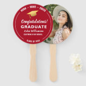 卒業式ホックウェーブ金ゴールドグラッドキャップカスタム写真 ハンドファン (正面&裏面)