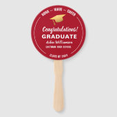 卒業式ホックウェーブ金ゴールドグラッドキャップカスタム写真 ハンドファン (正面)