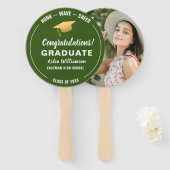 卒業式ホックウェーブ金ゴールドグラッドキャップカスタム写真 ハンドファン (正面&裏面)