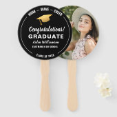 卒業式ホックウェーブ金ゴールドグラッドキャップカスタム写真 ハンドファン (正面&裏面)