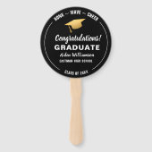 卒業式ホックウェーブ金ゴールドグラッドキャップカスタム写真 ハンドファン (正面)