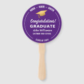 卒業式ホックウェーブ金ゴールドグラッドキャップカスタム写真 ハンドファン (正面)