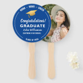 卒業式ホックウェーブ金ゴールドグラッドキャップカスタム写真 ハンドファン (正面&裏面)