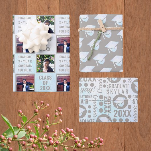 卒業式ホワイトオパールトレンディー品揃え写真 ラッピングペーパーシート