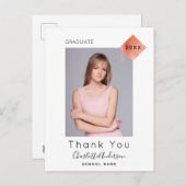 卒業式ホワイトローズモダン金ゴールド感謝してい写真あなた ポストカード (正面/裏面)