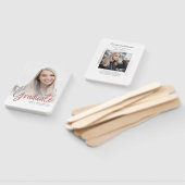 卒業式ホワイトローズ金ゴールドスクリプトグラード写真 ハンドファン (組立なし)