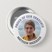 卒業式ボタンと大学院写真名 缶バッジ (正面&裏面)