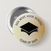 卒業式ボタン学校名 缶バッジ (正面&裏面)
