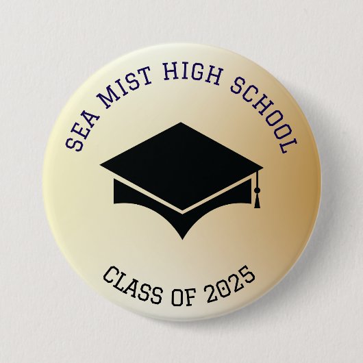 卒業式ボタン学校名 缶バッジ (正面)