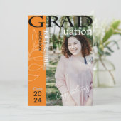 卒業式ポスター様式写真オレンジ シーズンカード (スタンド正面)