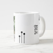 卒業式ポスター様式写真白 ジャンボコーヒーマグカップ (正面右)