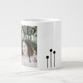 卒業式ポスター様式写真白 ジャンボコーヒーマグカップ (正面)