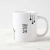 卒業式ポスター様式写真白 ジャンボコーヒーマグカップ (右)