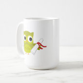卒業式マグカップ付きグリーンフクロウ コーヒーマグカップ (正面左)