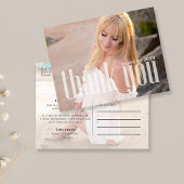 卒業式ミニマリスト2枚フォトシンプルーありがとう ポストカード