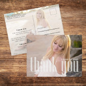 卒業式ミニマリスト2枚フォトシンプルーありがとう ポストカード