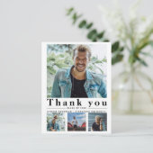 卒業式ミニマル数々のリスト写真ありがとう ポストカード (スタンド正面)