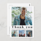 卒業式ミニマル数々のリスト写真ありがとう ポストカード (正面/裏面)