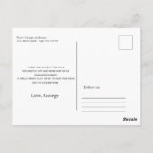 卒業式ミニマル数々のリスト写真ありがとう ポストカード (裏面)