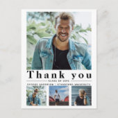 卒業式ミニマル数々のリスト写真ありがとう ポストカード (正面)