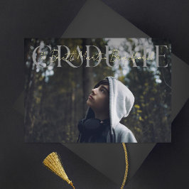 卒業式ミュートされたセリフの卒業写真 箔招待状