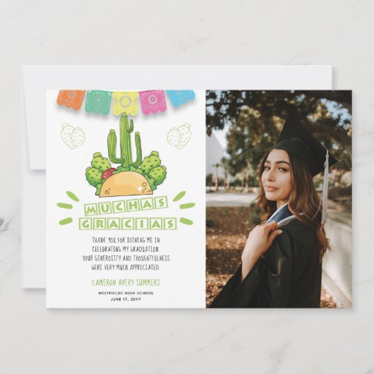 卒業式ムチャスグラシアスフィエスタ サンキューカード (正面)
