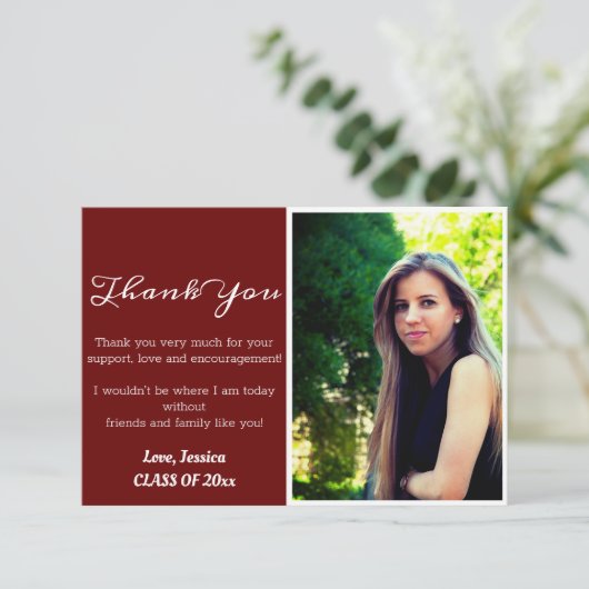 卒業式モダンありがとうございました写真カード サンキューカード (スタンド正面)