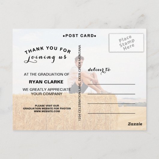 卒業式モダンのポストカード ポストカード (裏面)