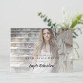 卒業式モダンの写真パーティー 招待状 (スタンド正面)