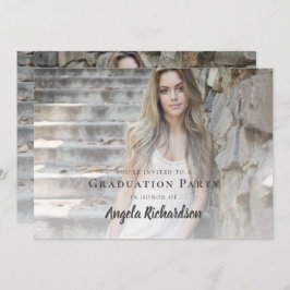 卒業式モダンの写真パーティー 招待状