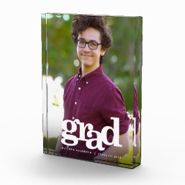 卒業式モダンはっきりしたタイポグラフィカスタム記念 フォトブロック