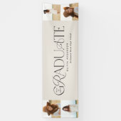 卒業式モダンエレガントタイポグラフィ数々の写真 横断幕 (縦)