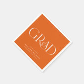 卒業式モダンオエレガントレンジナプキン スタンダードカクテルナプキン (角)