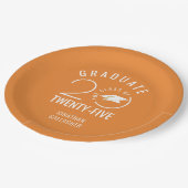 卒業式モダンオレンジスタイリスト学年 ペーパープレート (アングル)