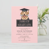 卒業式モダンゴールデンレトリバーとグラードハット 招待状 (スタンド正面)