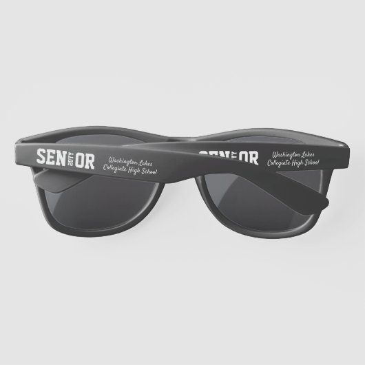 卒業式モダンシニアブロックレターパーソナライズされた サングラス (裏面)