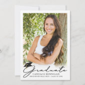 卒業式モダンシンプルスクリプト5写真 案内状 (正面)