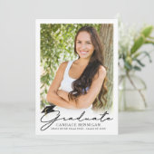 卒業式モダンシンプルスクリプト5写真 案内状 (スタンド正面)